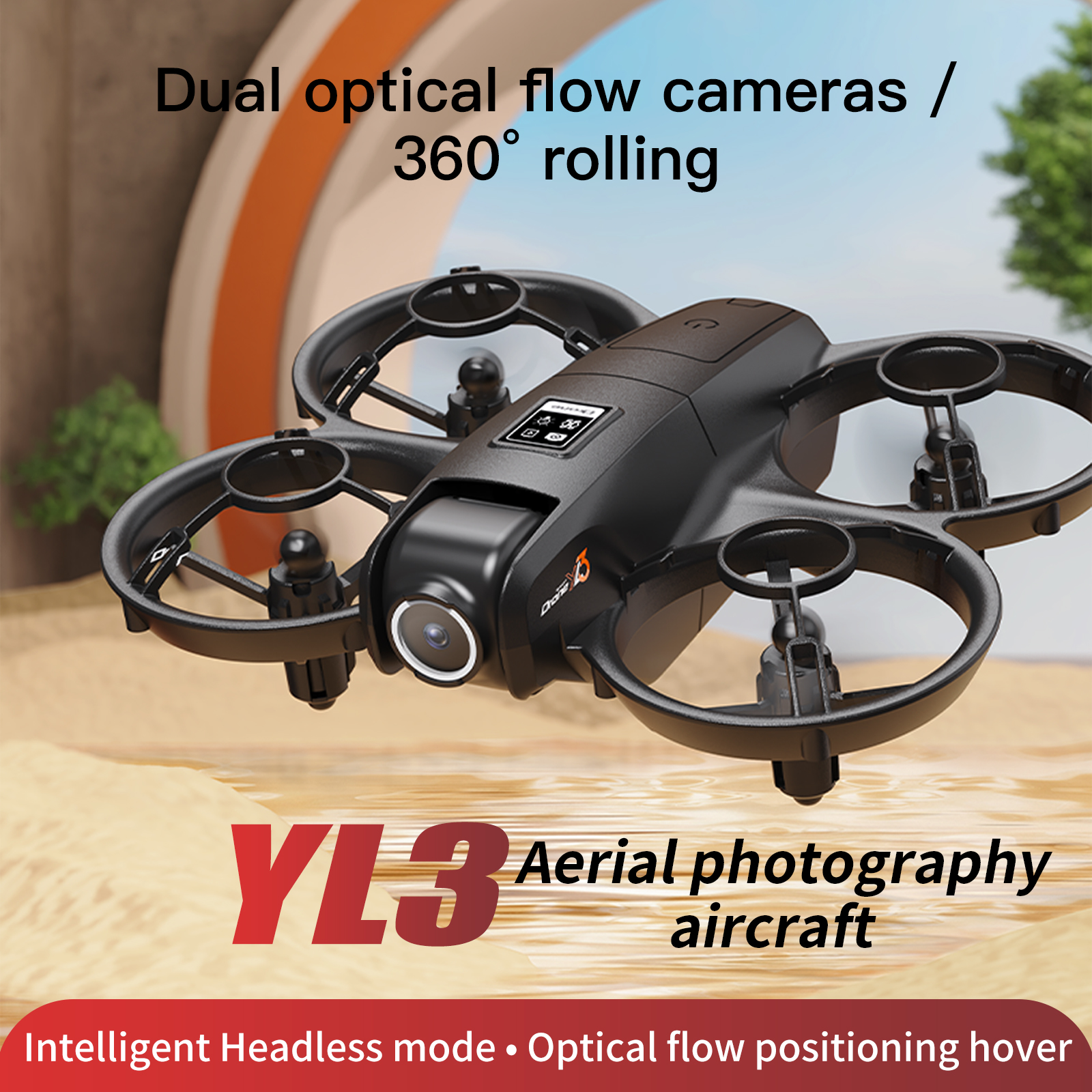 Drone Aerial Photography - YL3 Remote-Controlled Drone with 2.4-Inch Screen