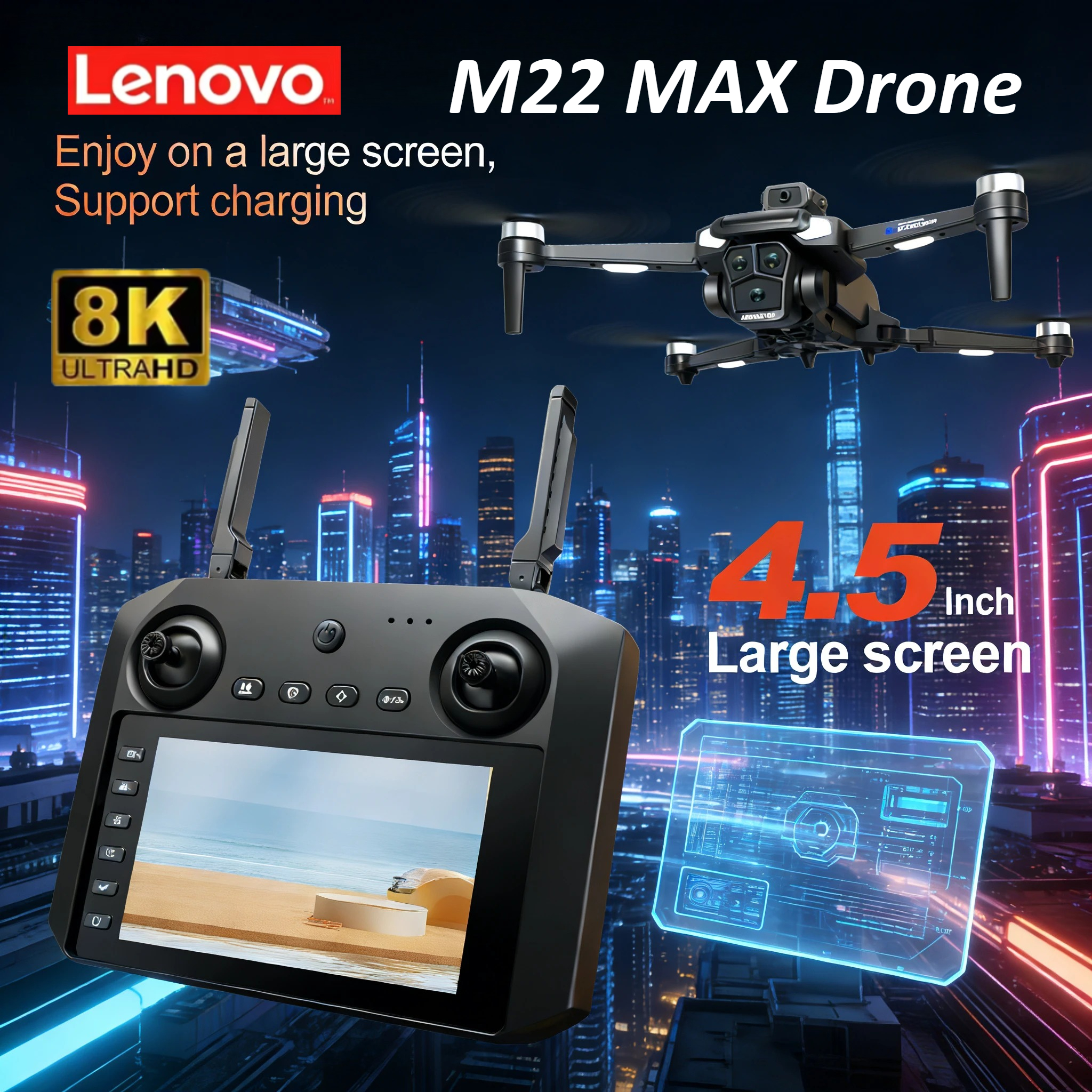 Drone Aerial Photography - Lenovo M22 MAX Drone 5KM 8K