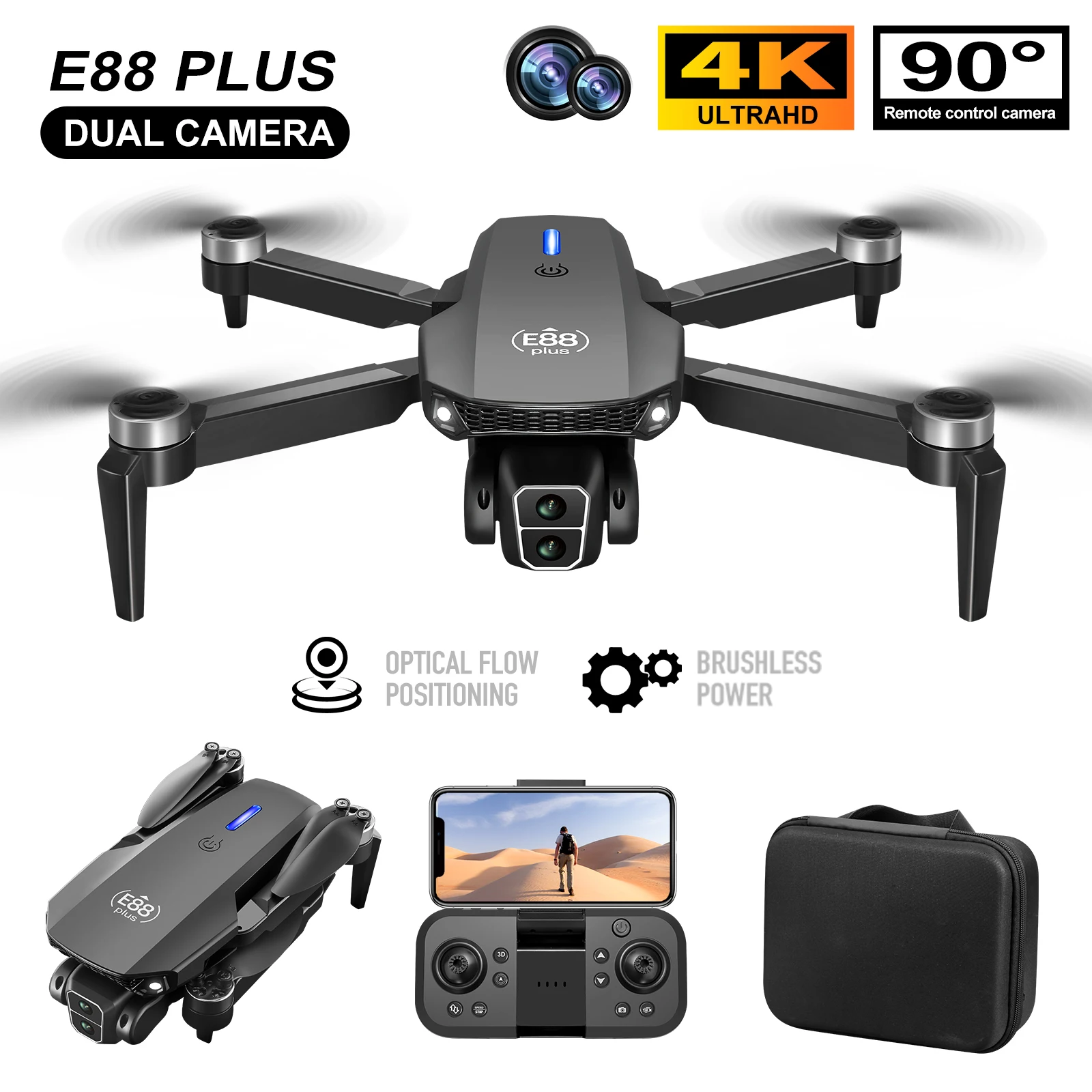 New E88 Plus Quadcopter Drone: - Drone Lidar incelemesi ve fiyatı
